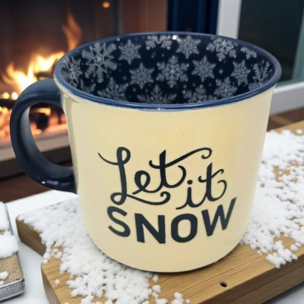 Rachel Roy "Let it Snow" Coffee Cocoa Soup Mug 16 oz